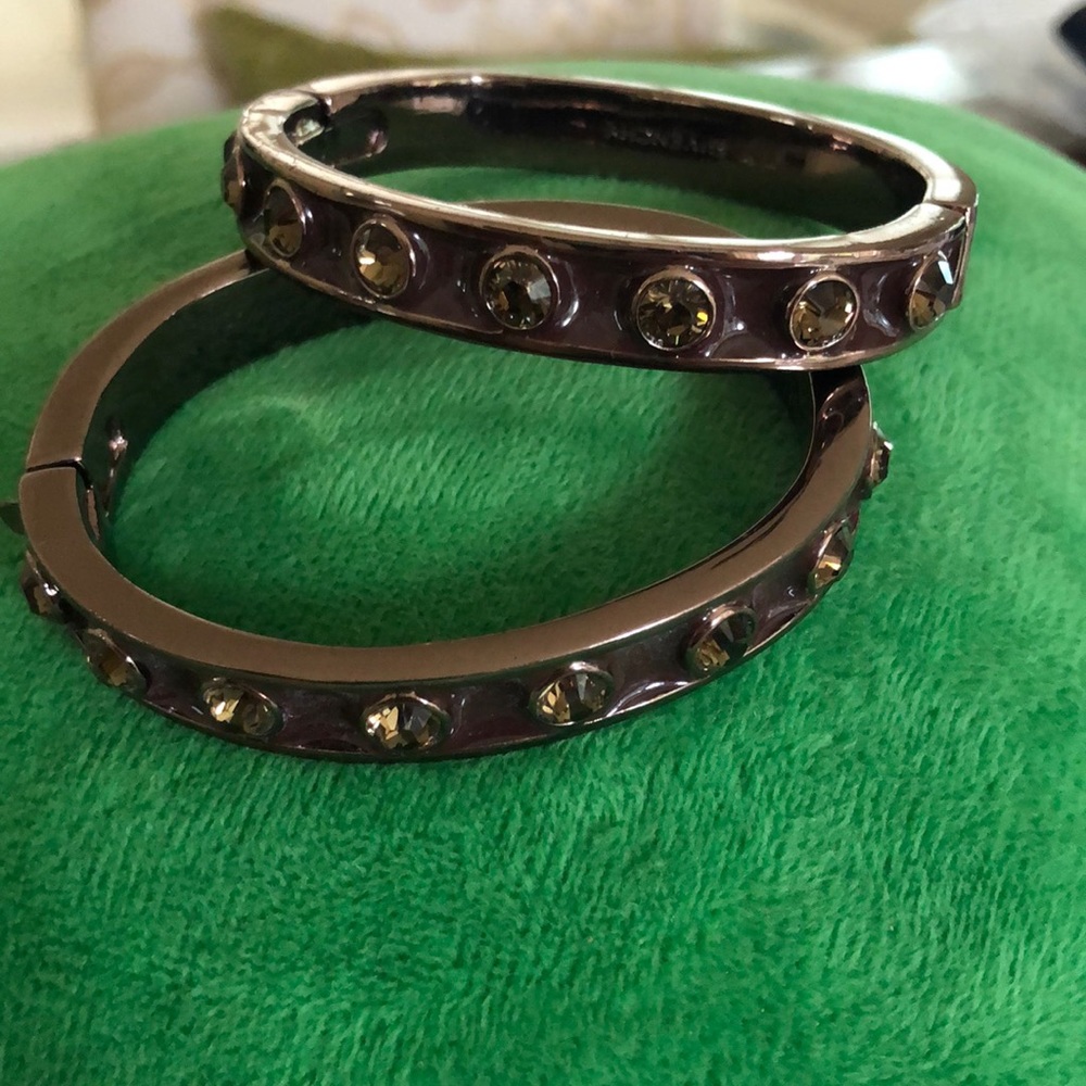 Vintage rare Givenchy crystal enamel bangle bracelets - Picture 2 of 14
